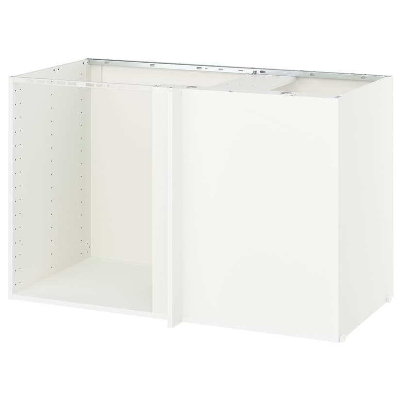 METOD — каркас напольного шкафа углового, белый, 128x60x80 см