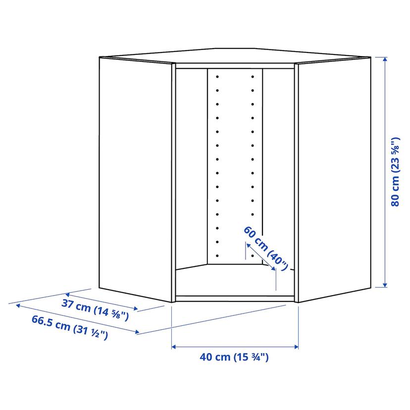 METOD — Корпус углового настенного шкафа, белый