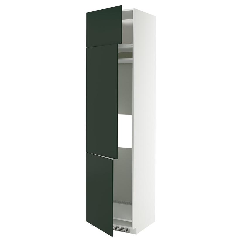 METOD — Szaf wys lod/zamr/3drz, biały/Havstorp głęboki zielony,