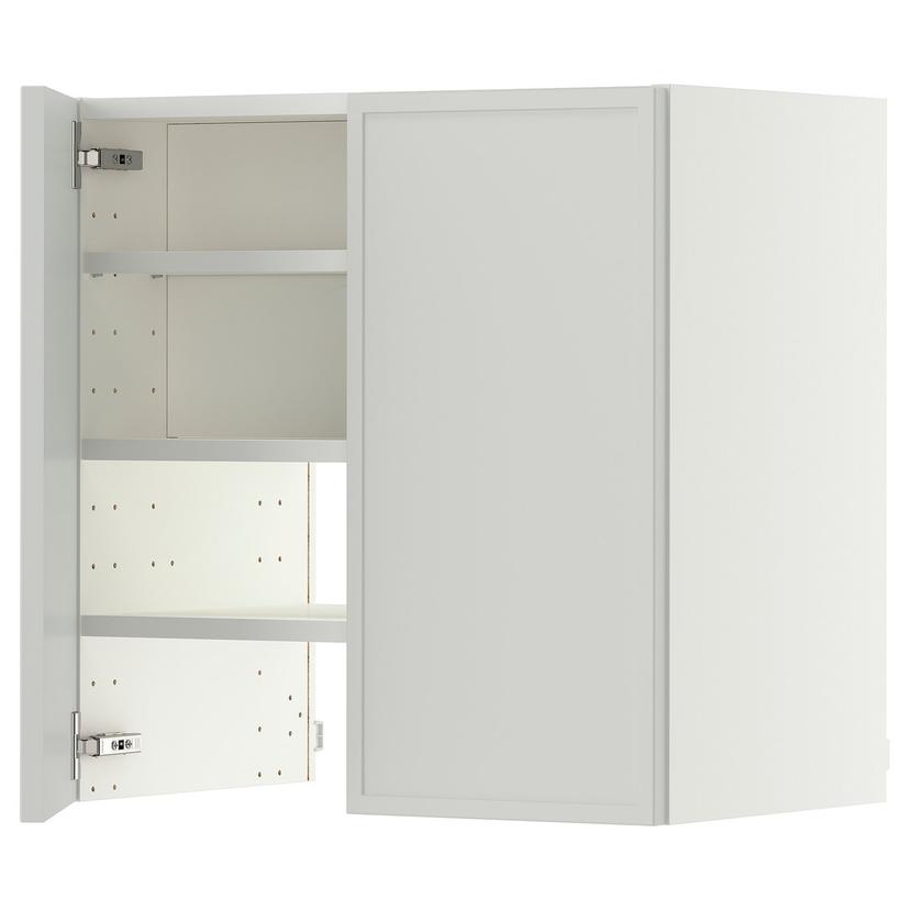 METOD — Вытяжной шкаф с полкой/дверцей, белый/светло-серый Aspudden