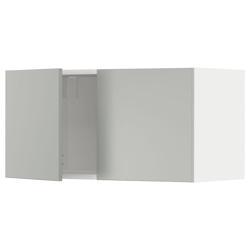 METOD — навесной шкаф с 2 дверцами, белый/Havstorp светло-серый, 80x40 см