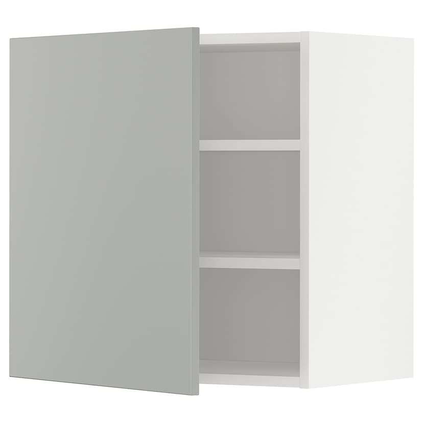 METOD — Навесной шкаф с полками, белый/Havstorp светло-серый, 60x60 см