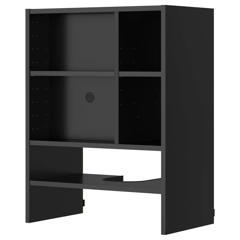 METOD — навесной шкаф д/встроенной вытяжки, черно-серый, 60x37x80 см