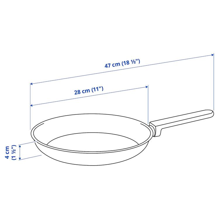 сковорода, антипригарное покрытие/нержавеющ сталь, 28 см dimensions