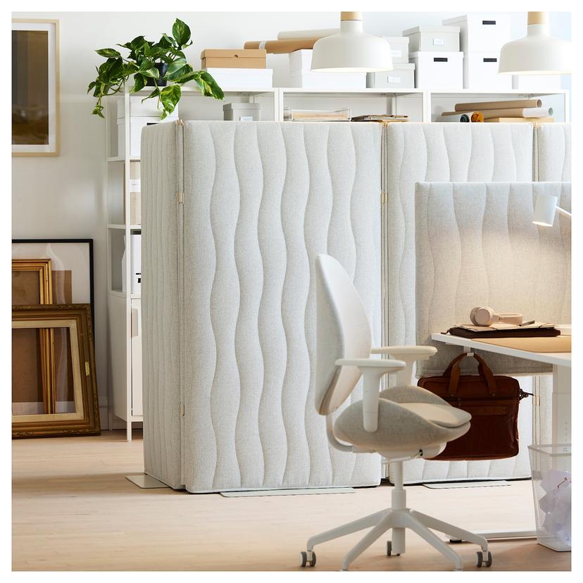 MITTZON — шумопоглощающий экран, напольный, Gunnared бежевый, 90x157 см