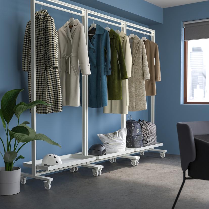 MITTZON — каркас/платяная штанга/полка, белый, 85x205 см