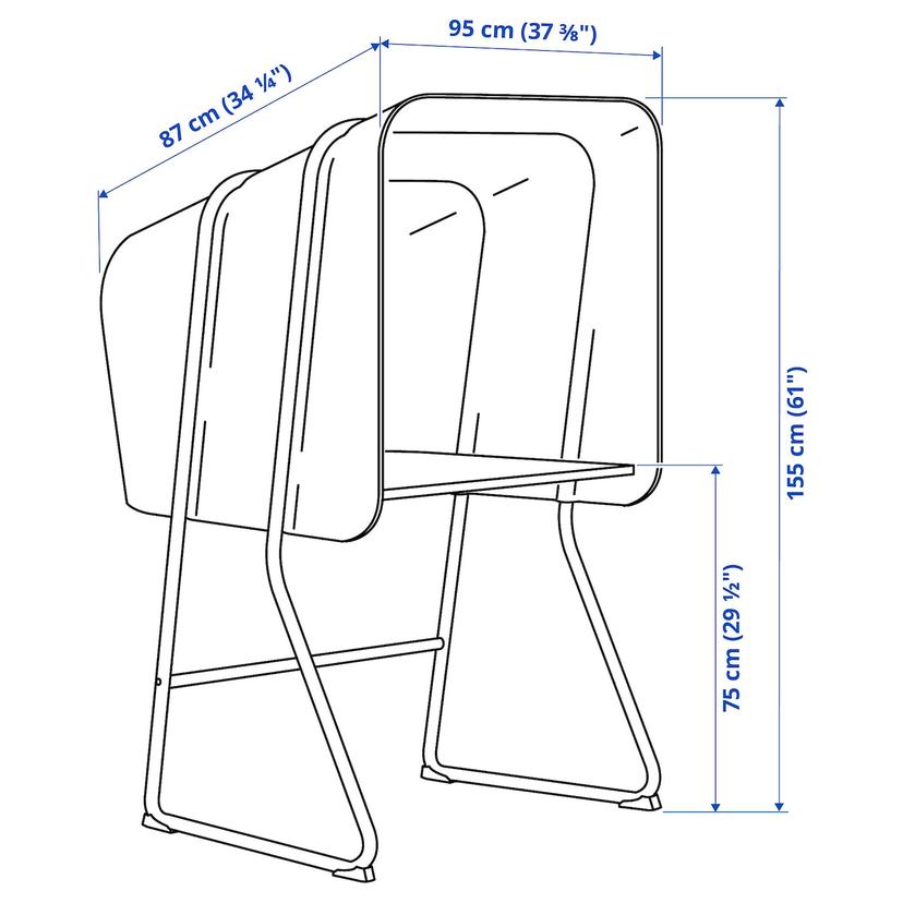 MITTZON — Рабочая станция для сосредоточенной работы, бежево-белый цвет.