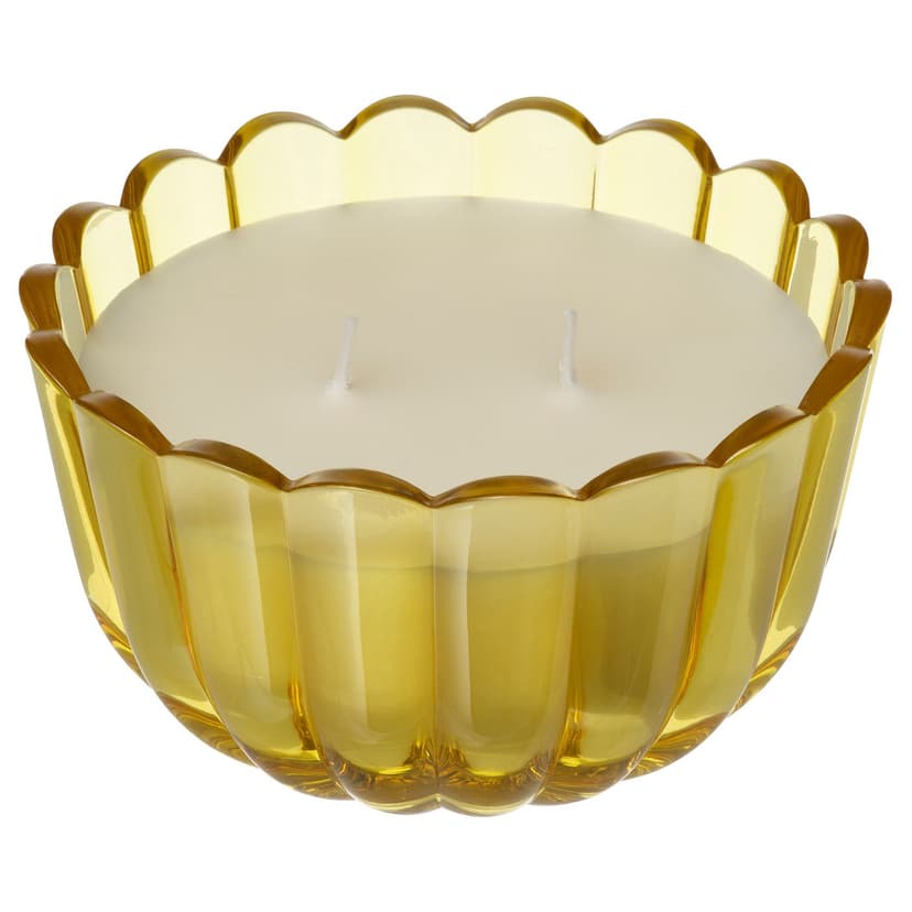 MORKULLA — Świeca zapachowa w szkle, 2 knoty, kwiaty cytrusowe jasny żółtozielony,