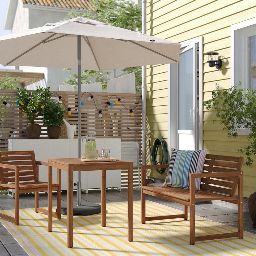 NÄMMARÖ — садовая скамья со спинкой, светло-коричневая морилка