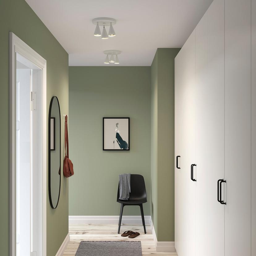 NÄVLINGE — потолочный софит, 3 лампы, белый