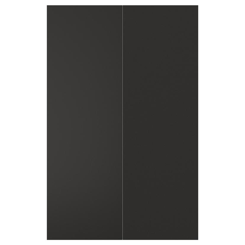 NICKEBO — дверца д/напольн углового шк, 2шт, матовая поверхность антрацит, 25x80 см