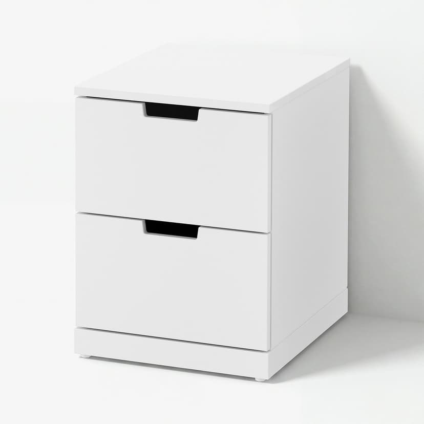 NORDLI — комод с 2 ящиками, белый, 40x54 см