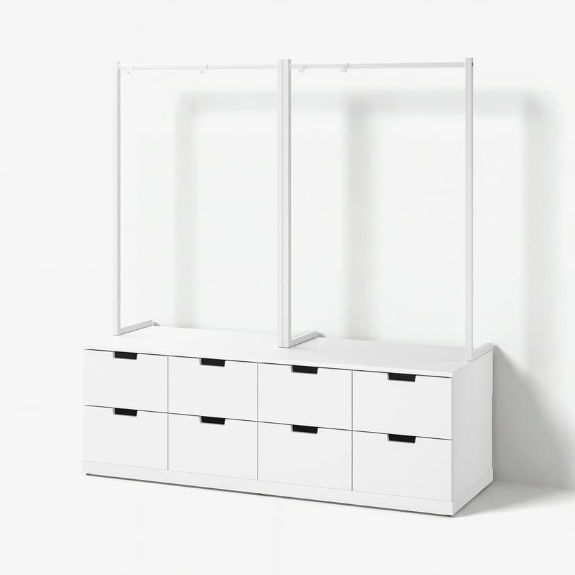 NORDLI — комод с 8 ящиками, белый, 160x169 см
