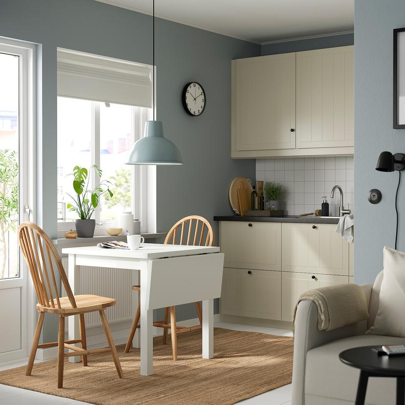 NORDVIKEN / SKOGSTA — стол и 2 стула, белый/акация, 74/104 см