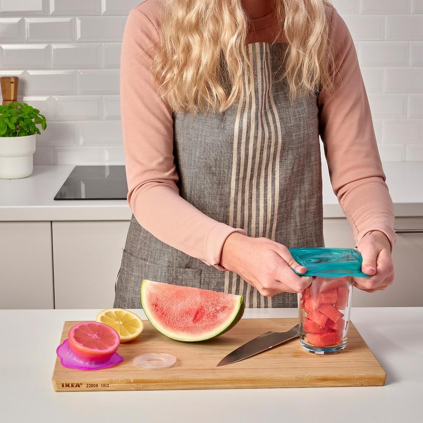 ÖVERMÄTT — крышка для продуктов, 3 шт., силикон разноцветный