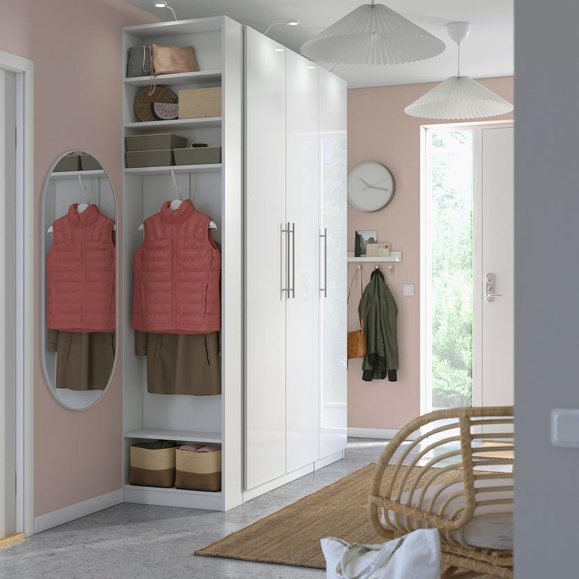 PAX / FARDAL — Kombinacja szafy, biały biały wysoki połysk/biały,