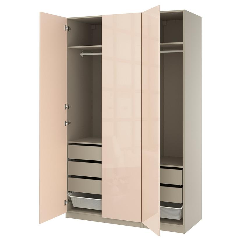 PAX / FARDAL — Kombinacja szafy, szarobeżowy/połysk jasnopomarańczowy,