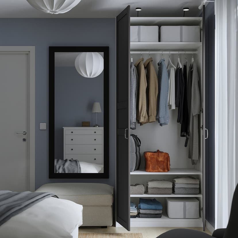 PAX / FLISBERGET — гардероб, белый/антрацит, 100x60x236 см