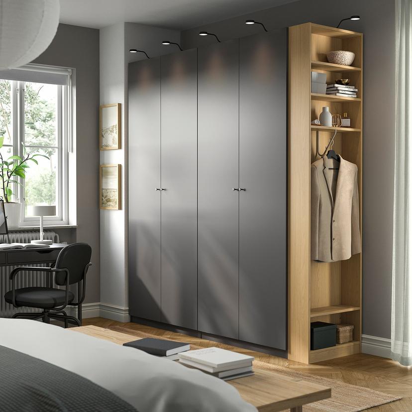 PAX / FORSAND — Kombinacja szafy, ciemnoszary ciemnoszary/imit. dębu,