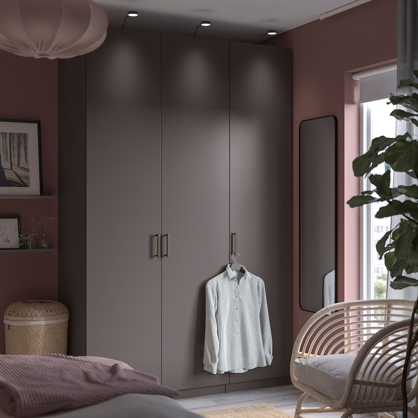 PAX / FORSAND — гардероб, темно-серый/темно-серый, 150x60x236 см