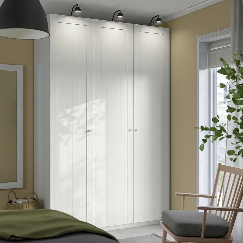 PAX / GULLABERG — гардероб, комбинация, белый/белый, 150x60x236 см