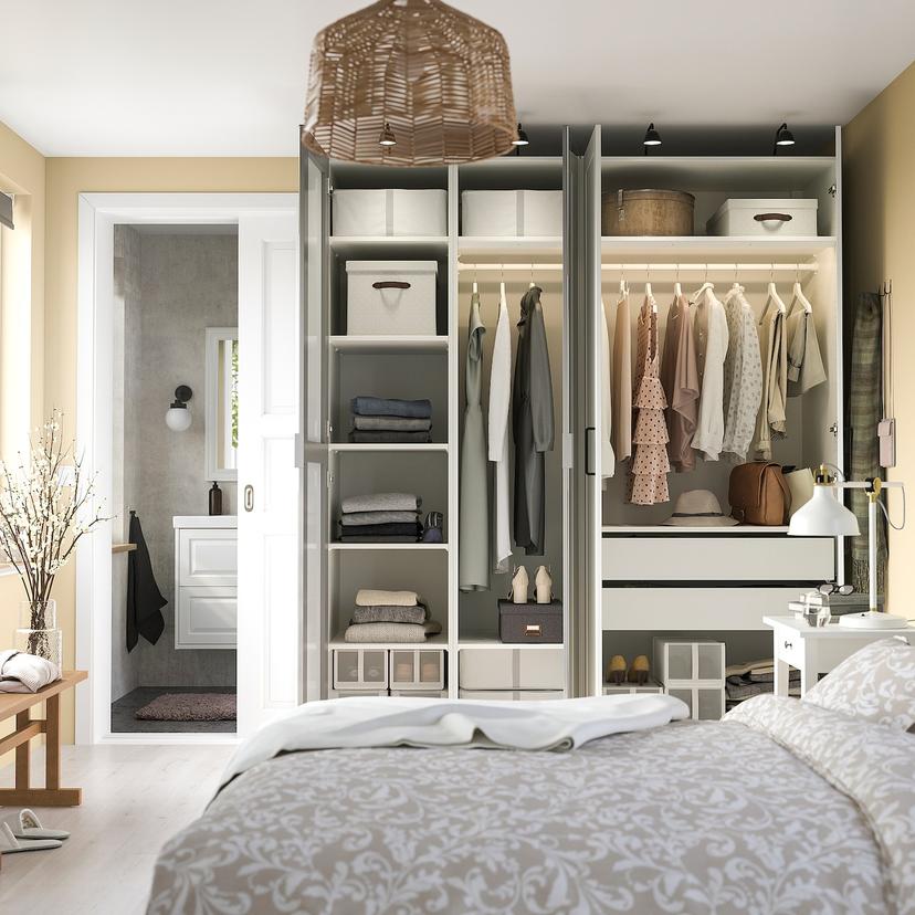 PAX / KAMMARTORP/GULLABERG — Комплект одежды: белое зеркало/серо-белый