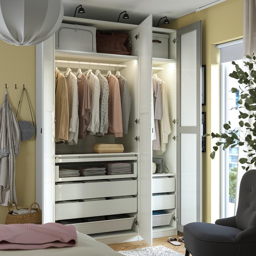 PAX / KAMMARTORP/TYSSEDAL — Комплект одежды: белое зеркало/серо-белый