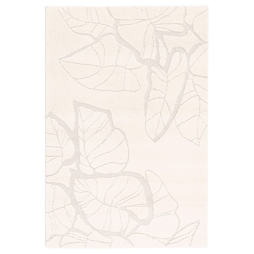 PELARKÖRSBÄR — Dywan z krótkim włosiem, jasnobeżowy/wzór w liście,