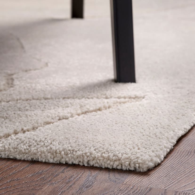 PELARKÖRSBÄR — Dywan z krótkim włosiem, jasnobeżowy/wzór w liście,