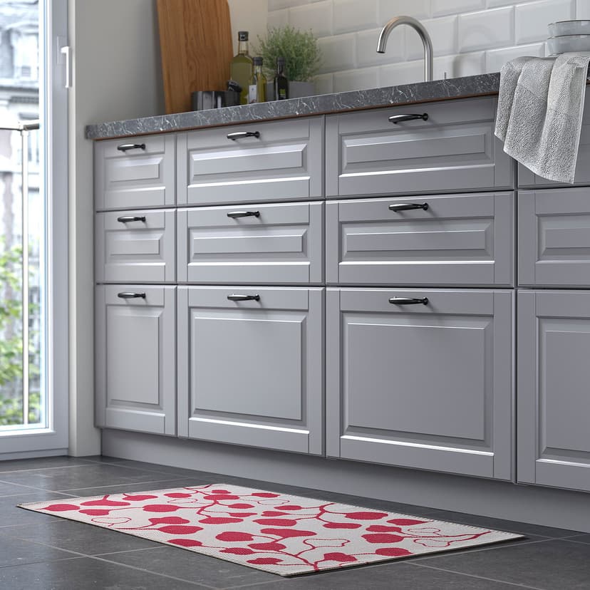 PERSIKOTRÄD — Dywan tkany na płasko, różowy/wzór w liście,