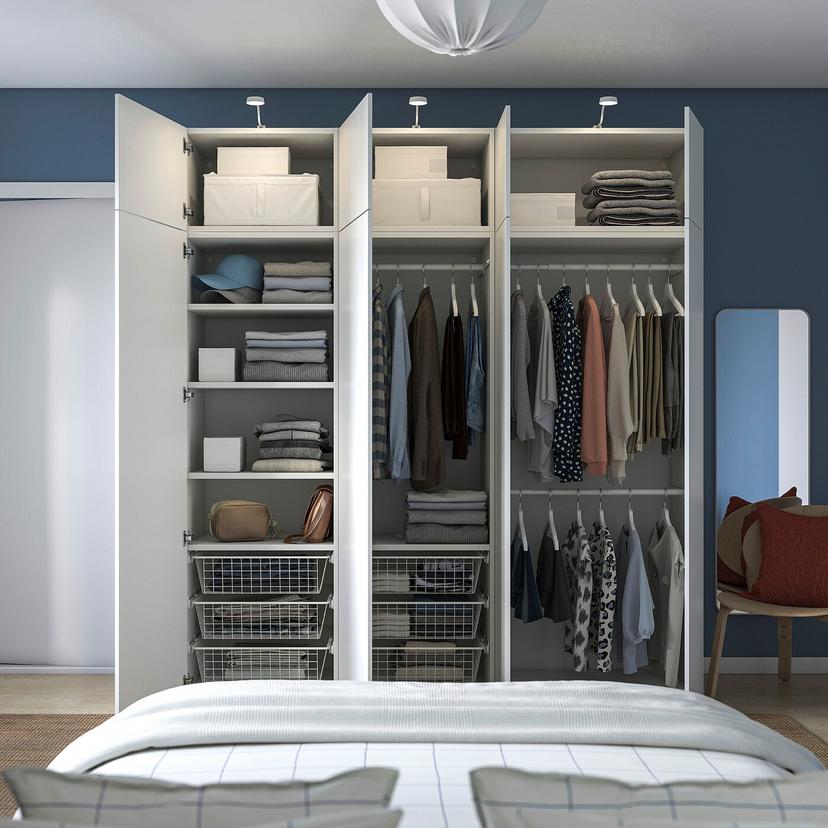 PLATSA — Восьмидверный шкаф, белый/белый цвет Fonnes