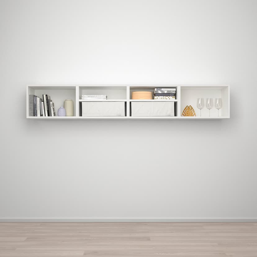 PLATSA — Настенный модуль, комбинация, белый Fonnes/белый, 240x42x40 см