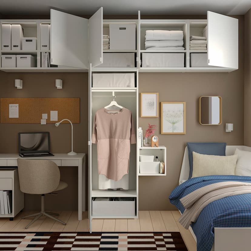 PLATSA — Szafa 6 drzwi, biały Fonnes/biały,