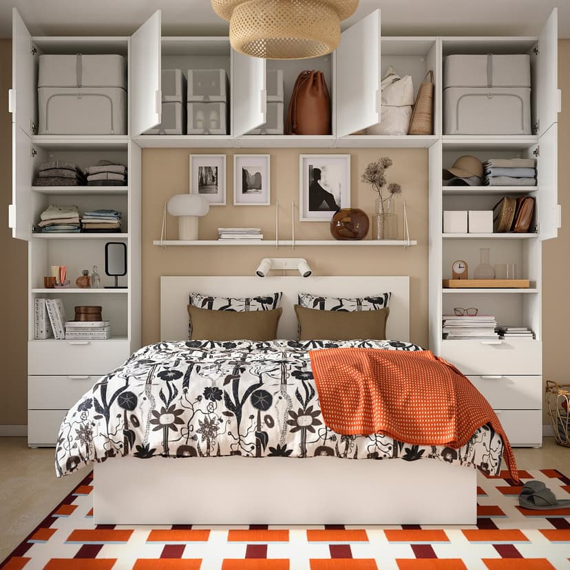 PLATSA — Szafa 7 drzwi+6 szuflad, biały/Fonnes biały,