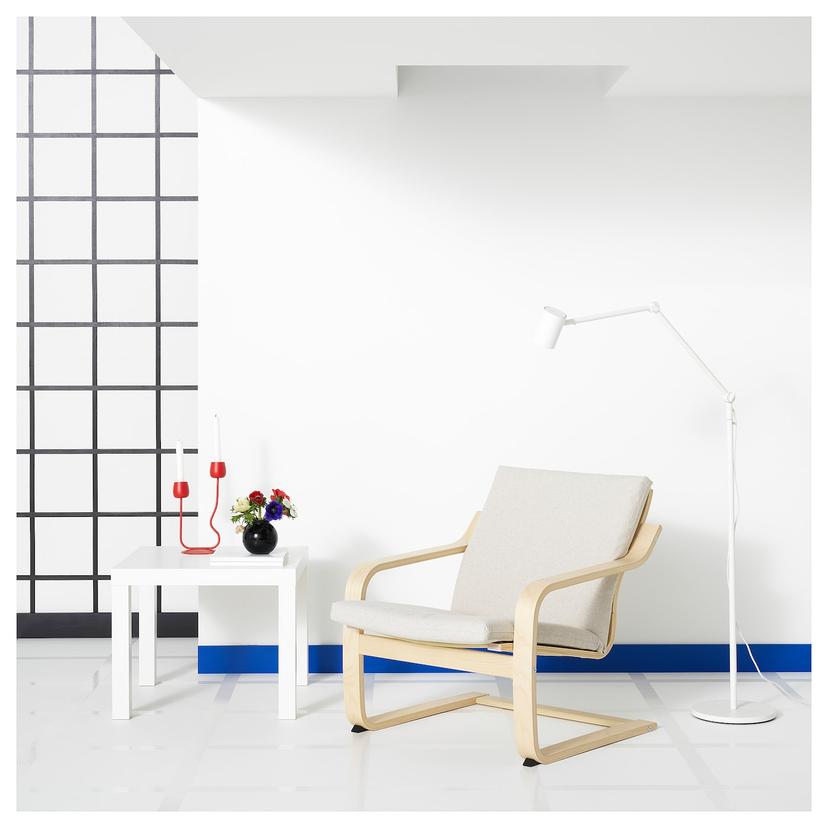 POÄNG — кресло с низкой спинкой, естественный/бежевый/Katorp естественный/бежевый