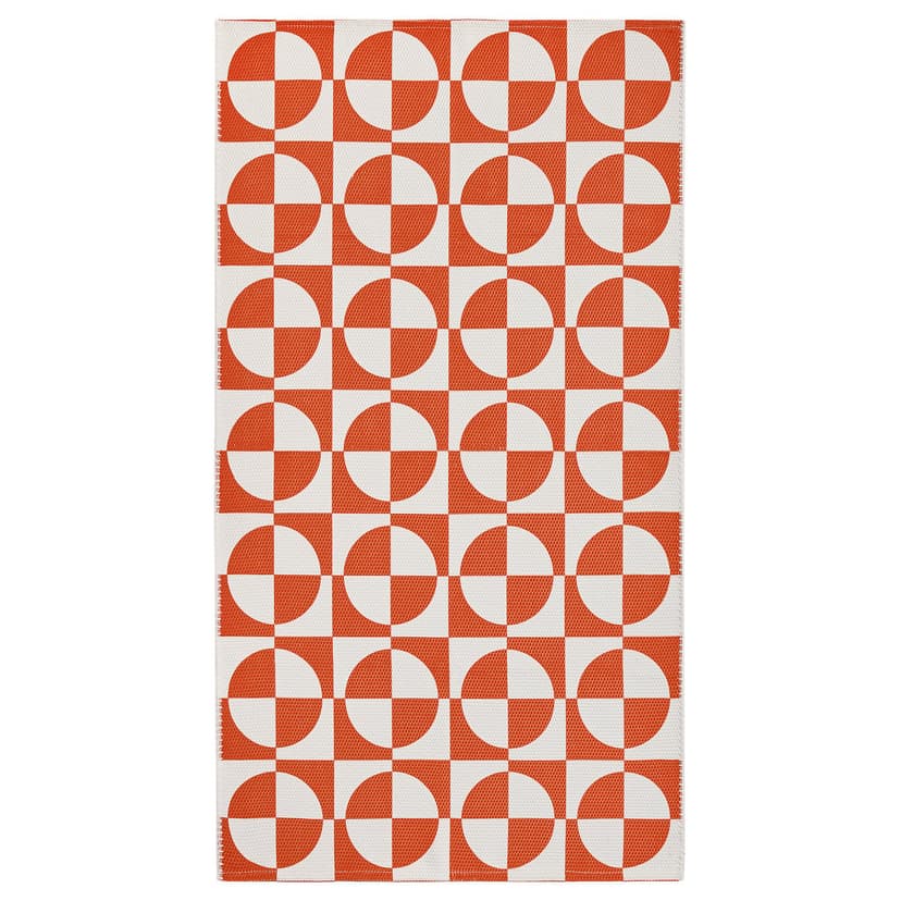 PUBLIKVÄRD — Dywan tkany na płasko, pomarańczowy/koła,