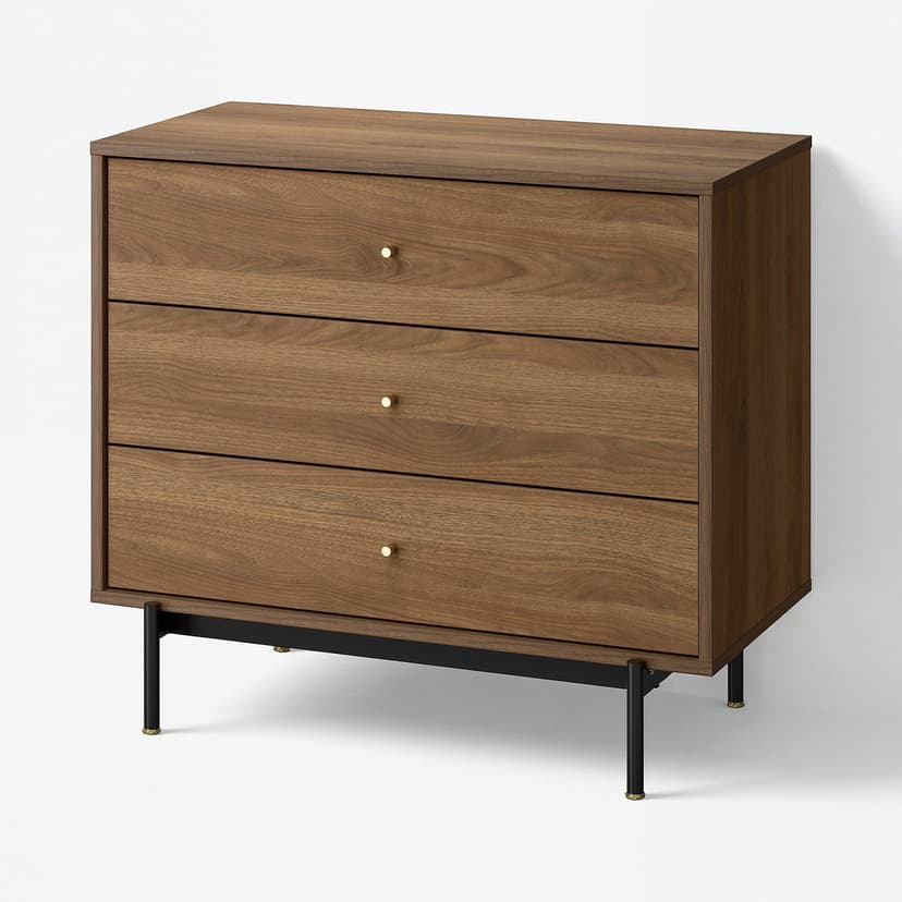 RÅDMANSÖ — Комод с 3 ящиками, коричневый под грецкий орех, 90x48x81 см