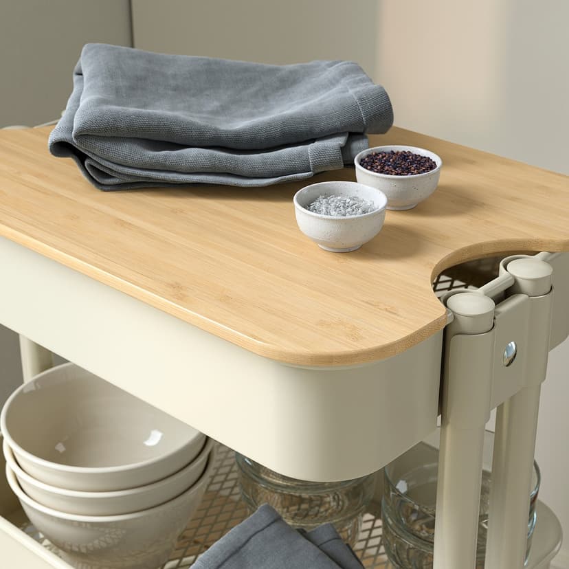 RÅSKOG / NORRÅVA — Wózek z przykrywką, beżowy,