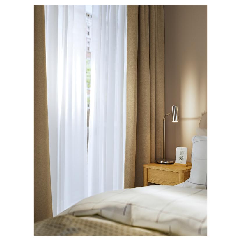 ROSENMANDEL — Затемняющие шторы, 1 пара, желто-бежевые/с лентой.