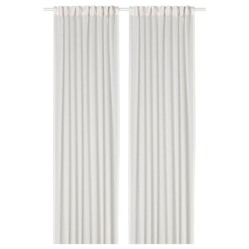 ROSENROBINIA — Шторы, 2 шт., белые/с лентой