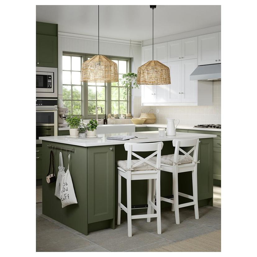 ROSENTORP — Барный стул со спинкой, высота столешницы/белый