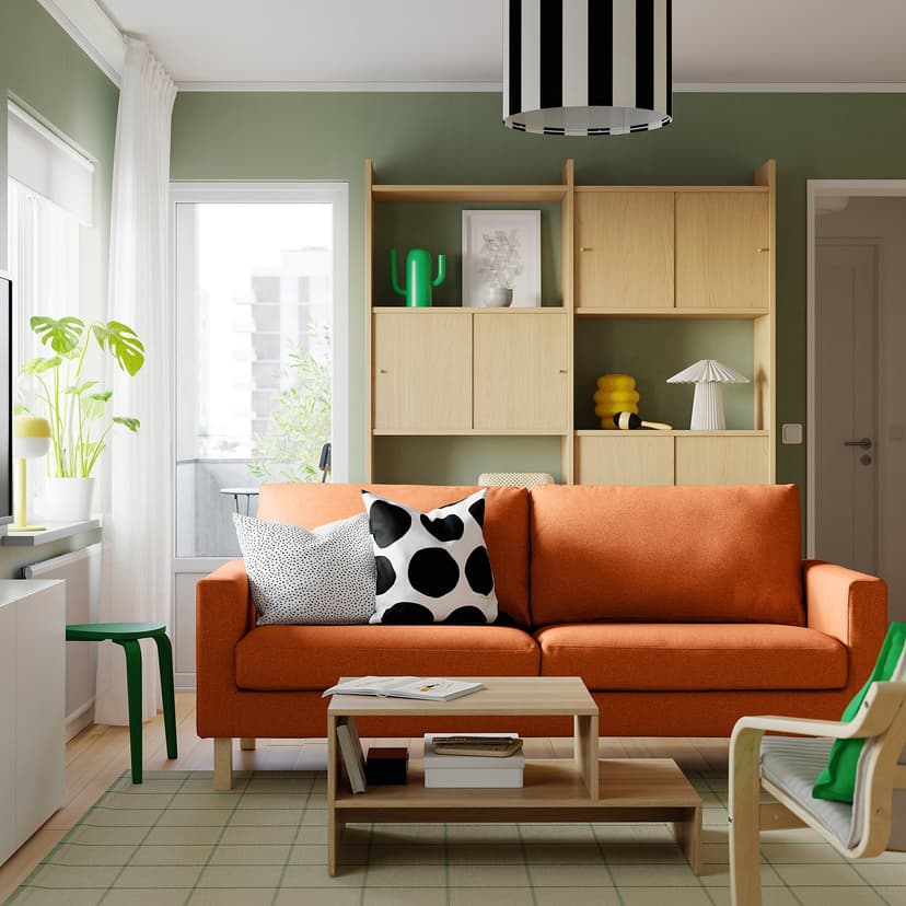 SALTSJÖBADEN — Sofa 3-osobowa, Tonerud czerwonobrązowy,