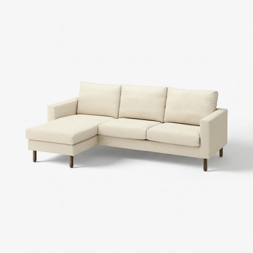 SALTSJÖBADEN — Sofa 3-osobowa z szezlongiem, Vittangi jasnobeżowy/biały,