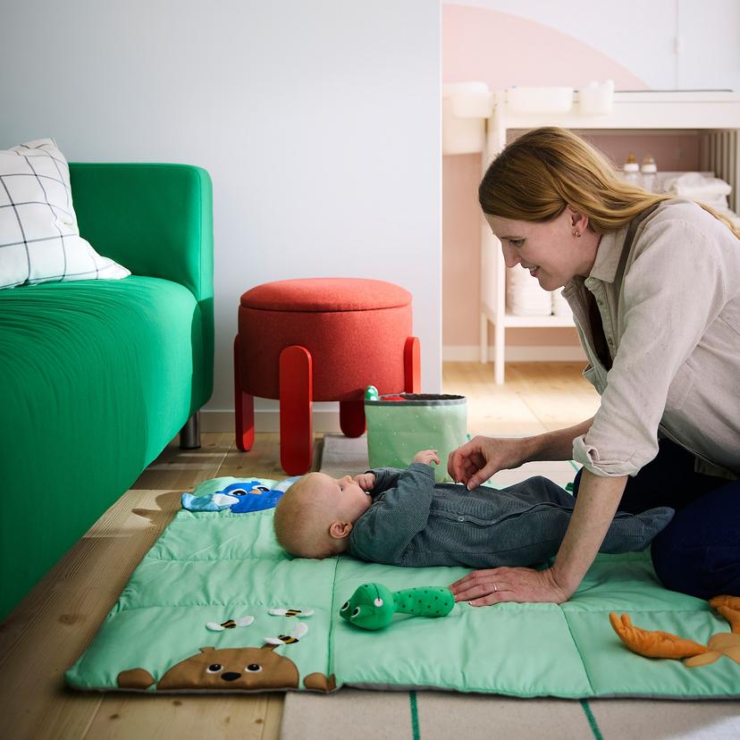 SANDBI — детский коврик, Скандинавская природа/разноцветный, 100x100 см