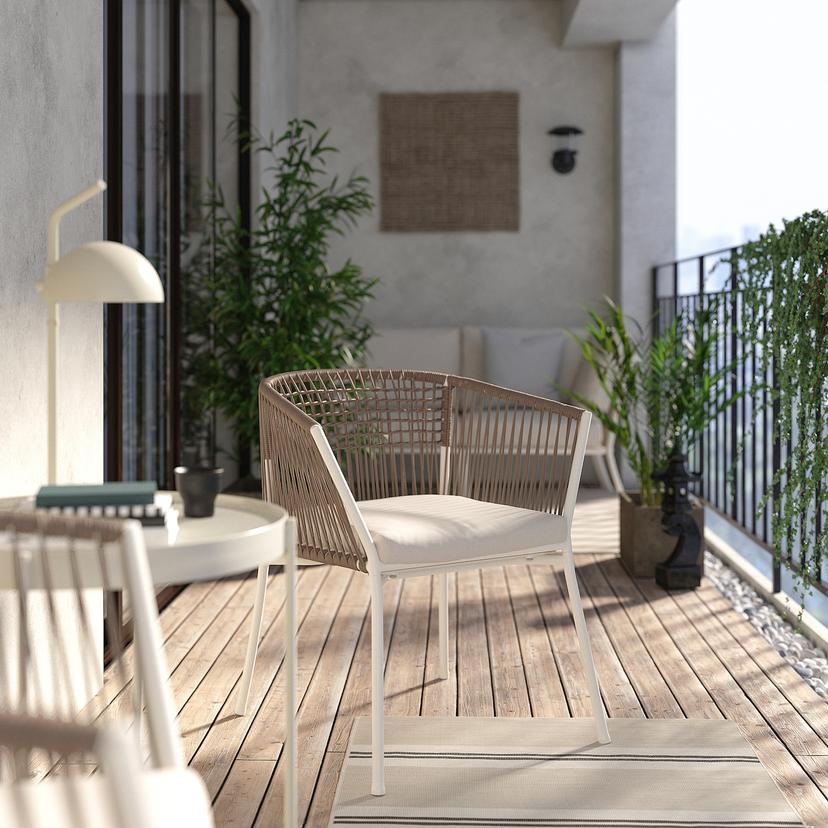 SEGERÖN — садовое кресло, белый/бежевый