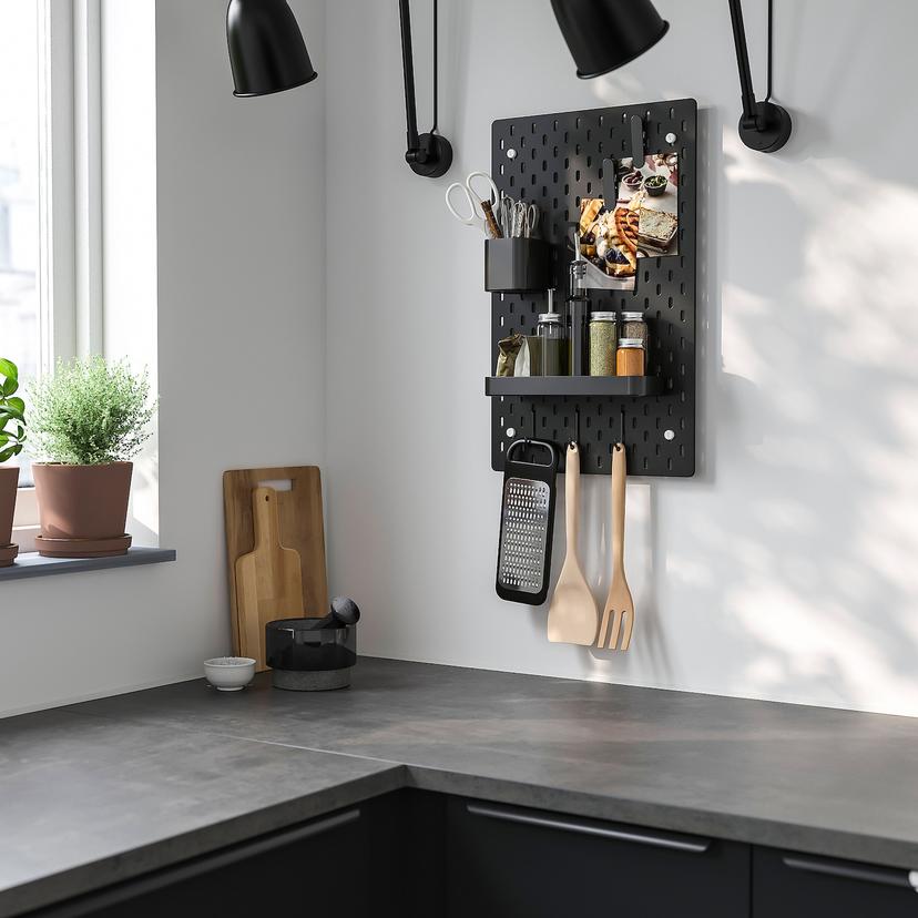 SKÅDIS — настенная панель, комбинация, черный, 36x56 см