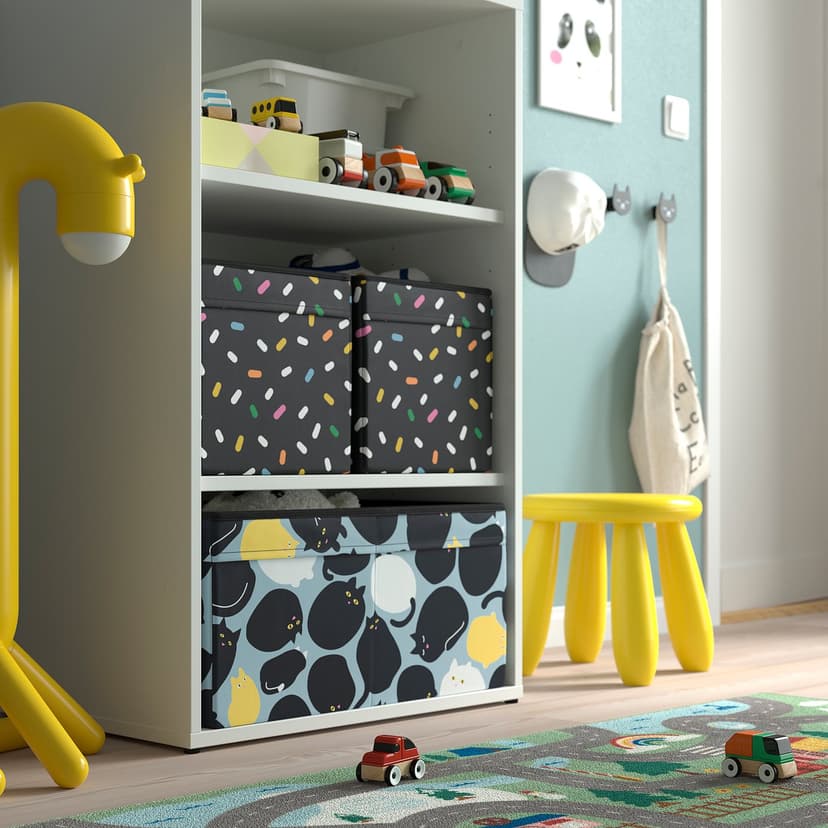 SKÅJARE — Pudełko, czarny/niebieski,