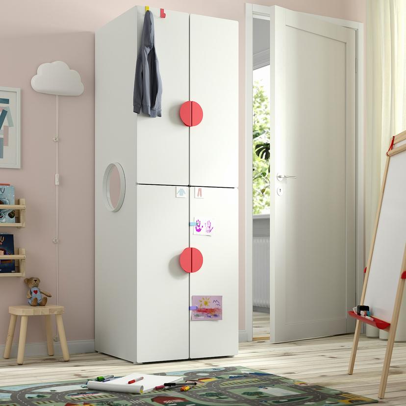 SMÅSTAD / PLATSA — гардероб, белый белый/с 2 платяными штангами, 60x57x181 см