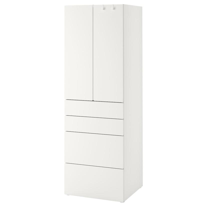 SMÅSTAD / PLATSA — гардероб, белый белый/с 4 ящиками, 60x42x181 см