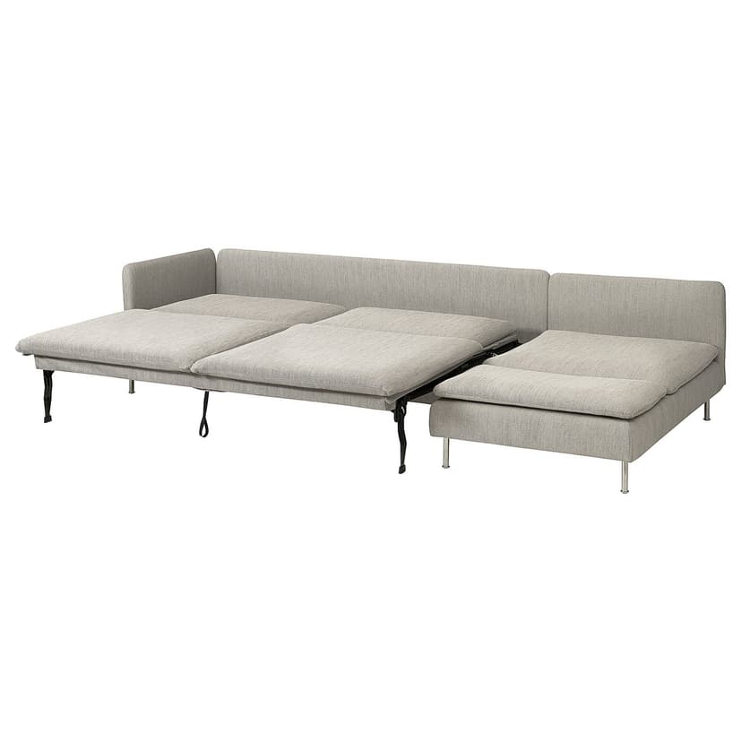 SÖDERHAMN — 4-osobowa sofa rozkładana, z szezlongiem z otwartym końcem/Viarp beż/brąz,